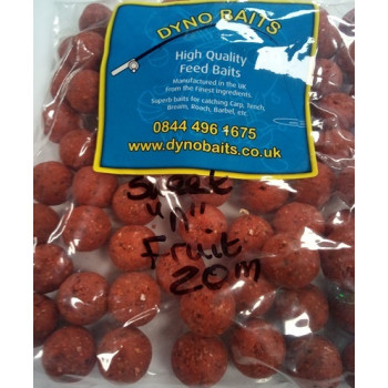 20mm HIGH GRADE SHOCK SWEET & FRUITY BOILIES 500g DYNO BAITS