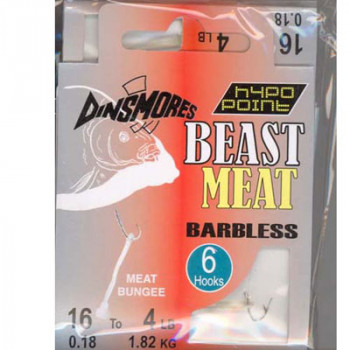 BEAST MEAT SIZE 16 BARBLESS RIG Pack of 6 DINSMORES