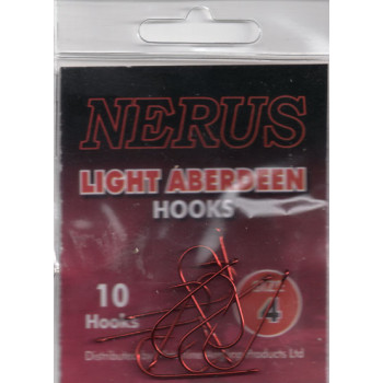 NERUS SEA HOOKS LIGHT ABERDEEN SIZE 4 ( pack of 10 hooks )