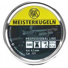 RWS meisterkugeln flat head .177 calibre air rifle pellets heavy .53gms, 8.20 grains recommended for air rifles 4.49mm